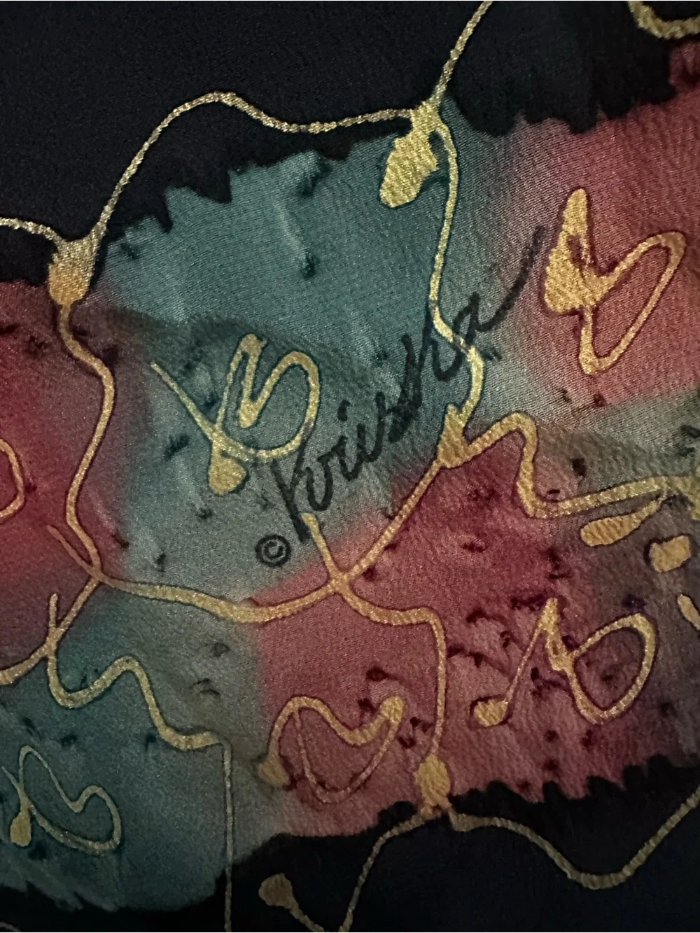 Kriska Painted Silk Scarf